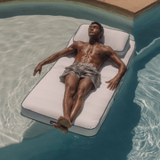 Classic White Mat Fabric Lounger Pool Float